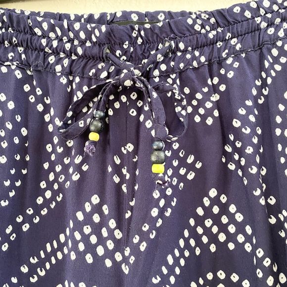 Sanctuary Womens Pants Blue‎ White Dots Drawstring Pockets Pull On Size Medium - Picture 9 of 11